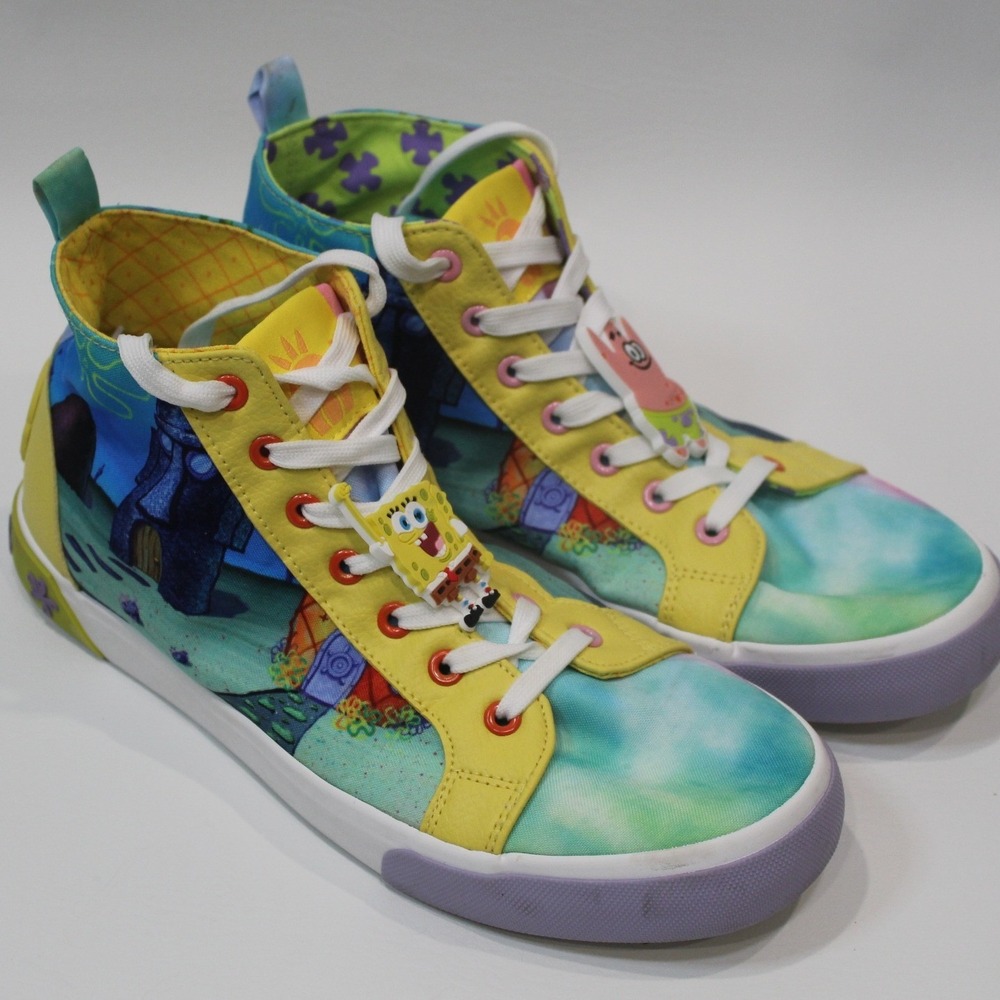 Ground Up Spongebob Squarepants High Top Sneakers Mens‎ Size 10.5 Cartoon Charm